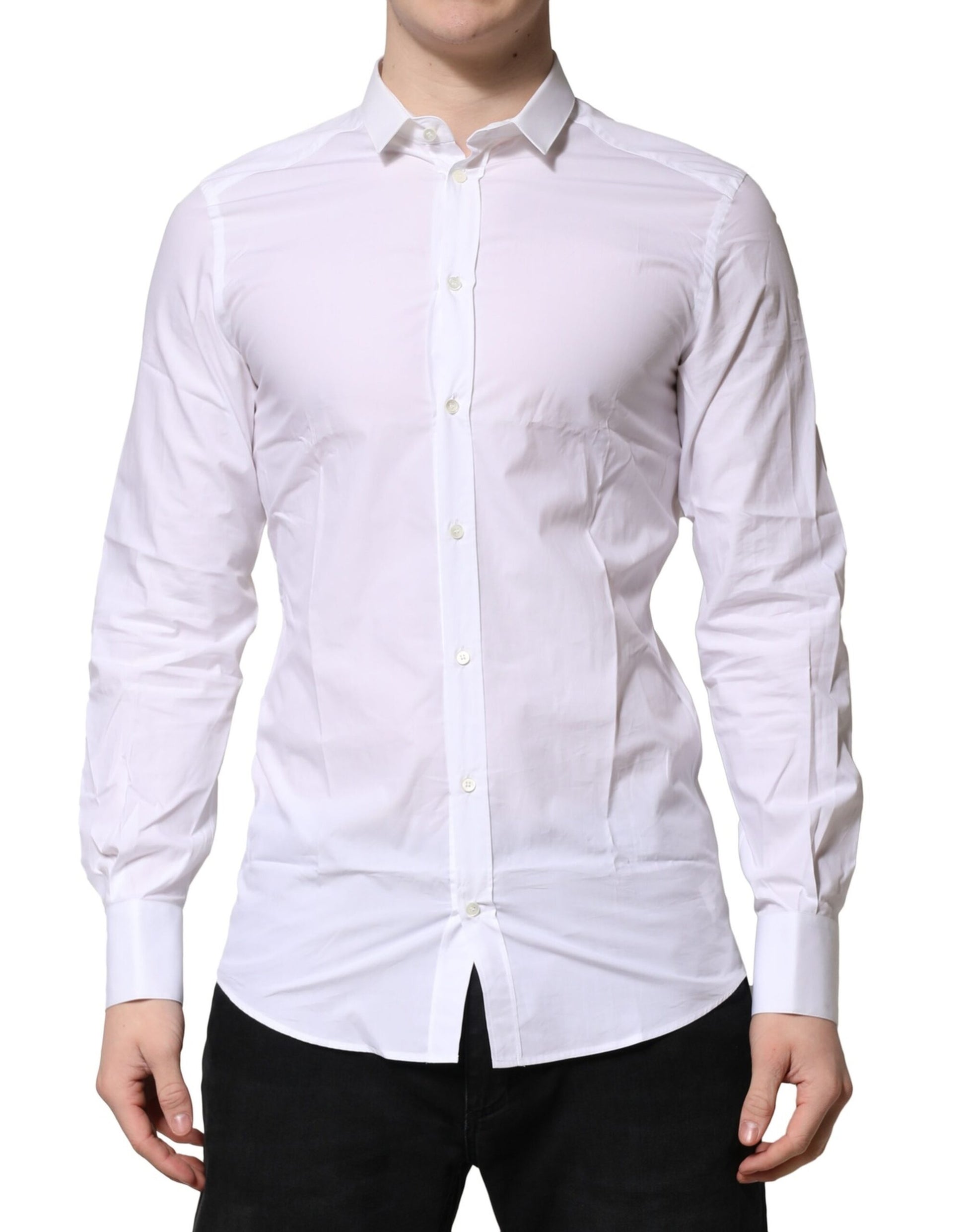 Dolce & Gabbana White GOLD Long Sleeves Dress Formal Shirt by Dolce & Gabbana