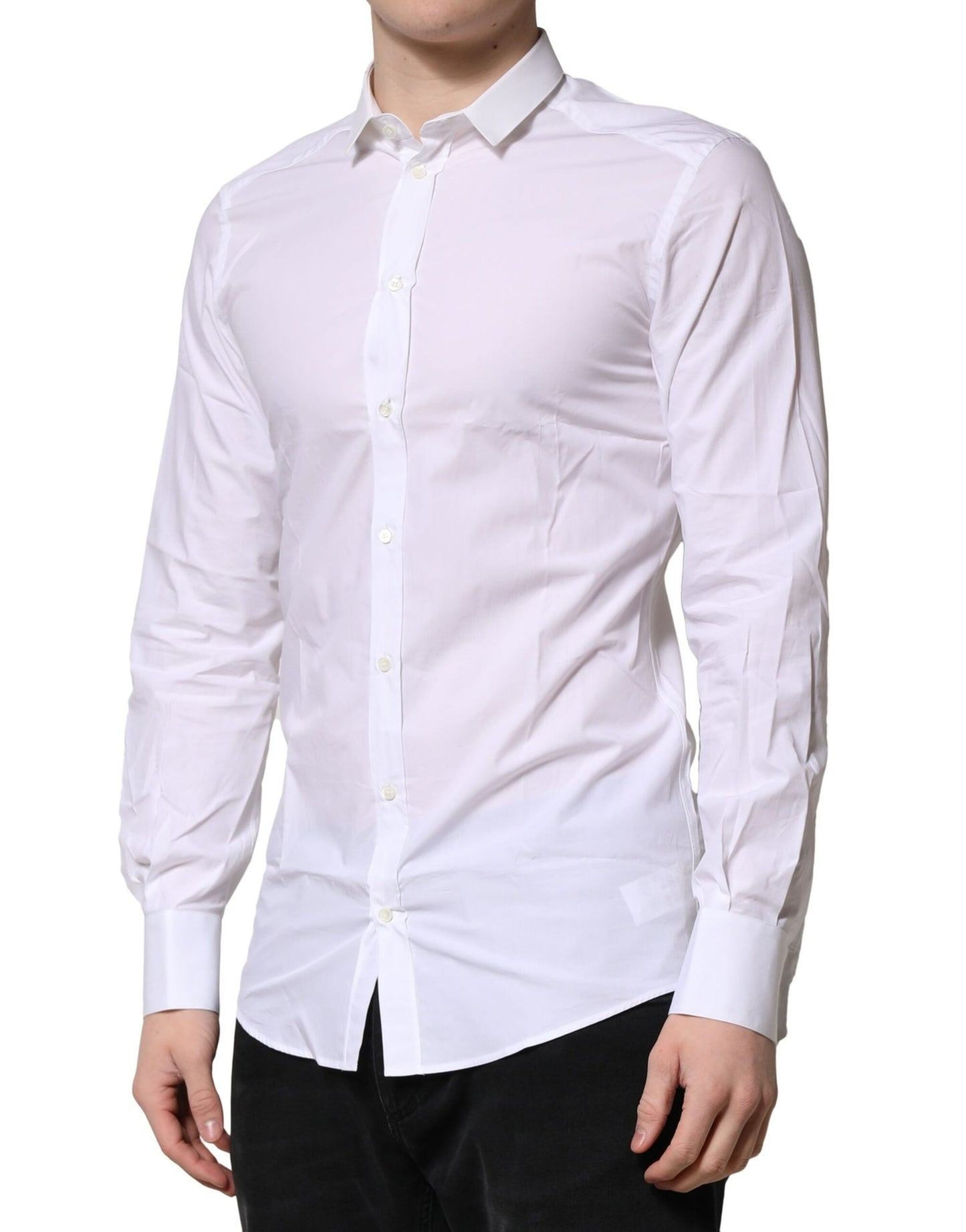 Dolce & Gabbana White GOLD Long Sleeves Dress Formal Shirt by Dolce & Gabbana