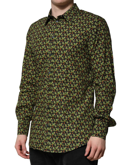 Dolce & Gabbana Multicolor Cotton Cactus GOLD Men Formal Shirt by Dolce & Gabbana