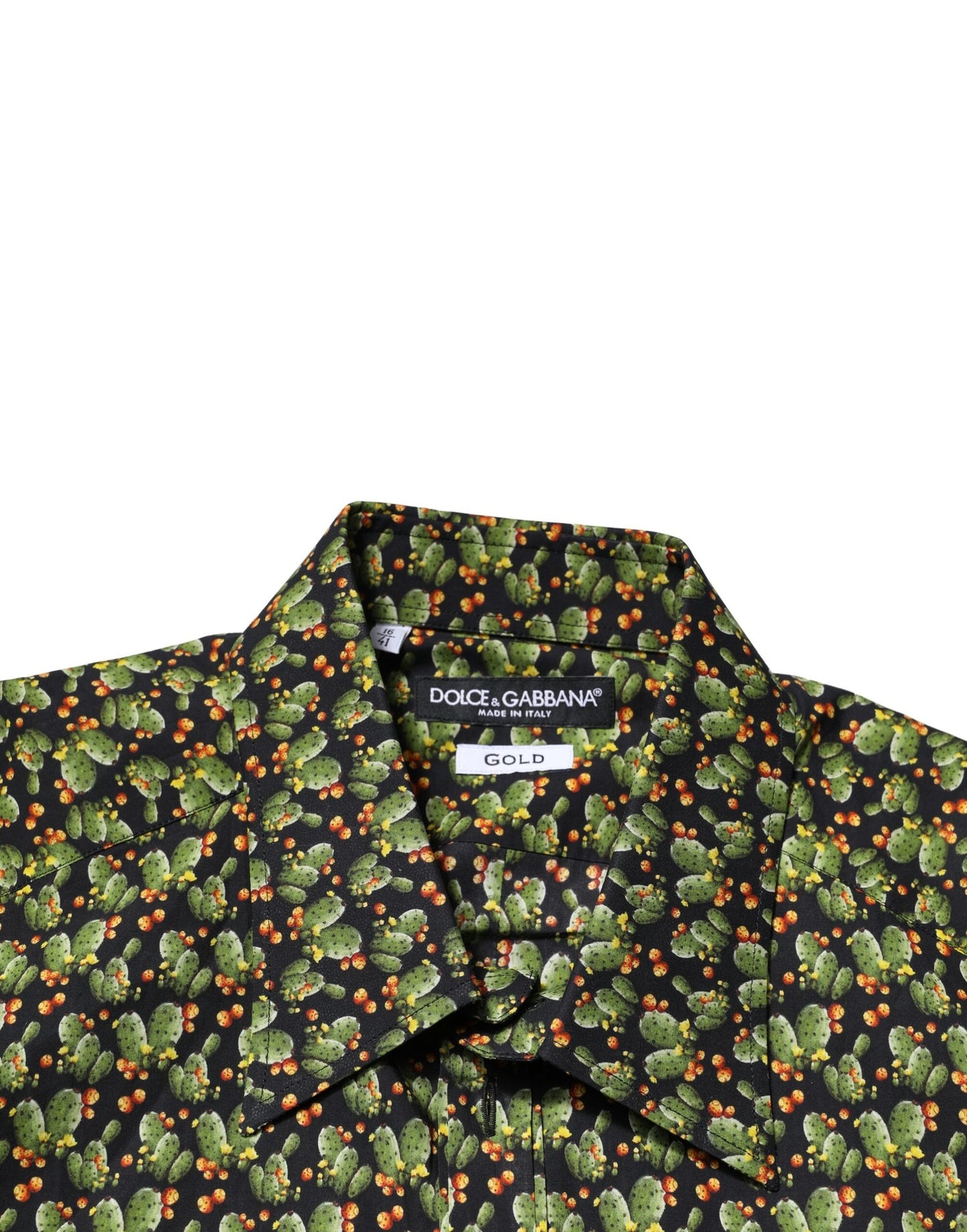 Dolce & Gabbana Multicolor Cotton Cactus GOLD Men Formal Shirt by Dolce & Gabbana