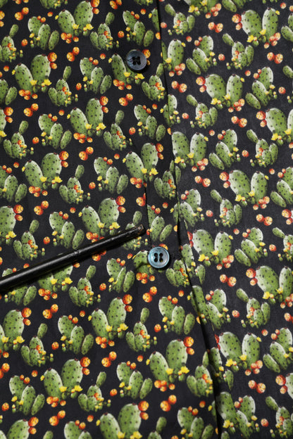 Dolce & Gabbana Multicolor Cotton Cactus GOLD Men Formal Shirt by Dolce & Gabbana
