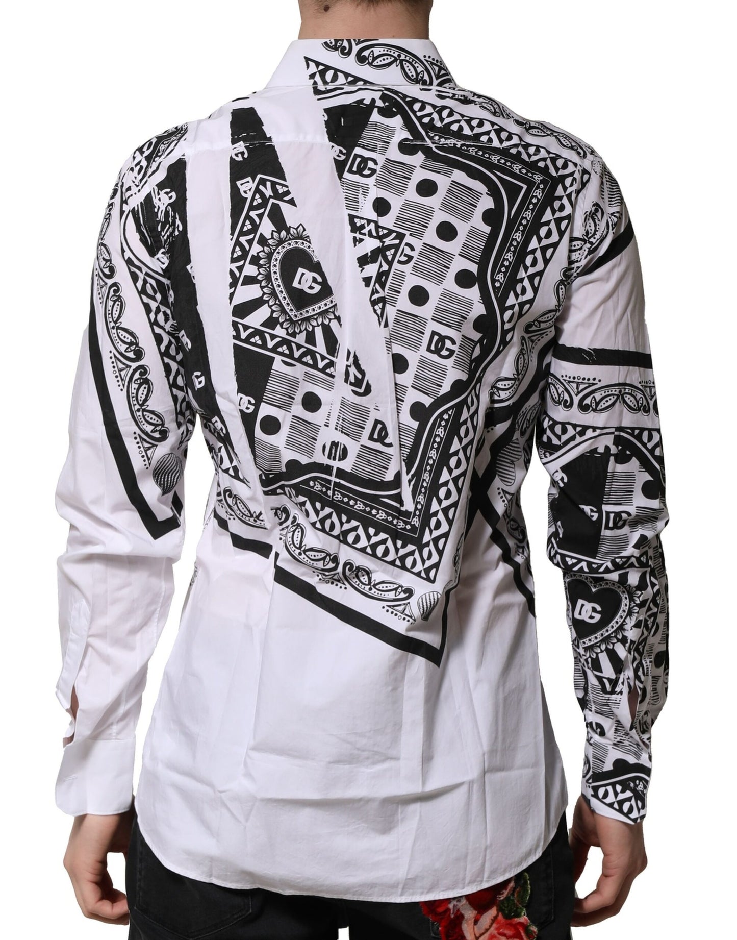 Dolce & Gabbana White MARTINI Bandana Print Formal Shirt by Dolce & Gabbana