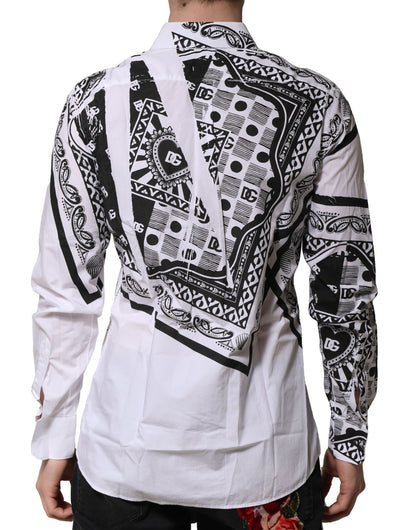 Dolce & Gabbana White MARTINI Bandana Print Formal Shirt by Dolce & Gabbana
