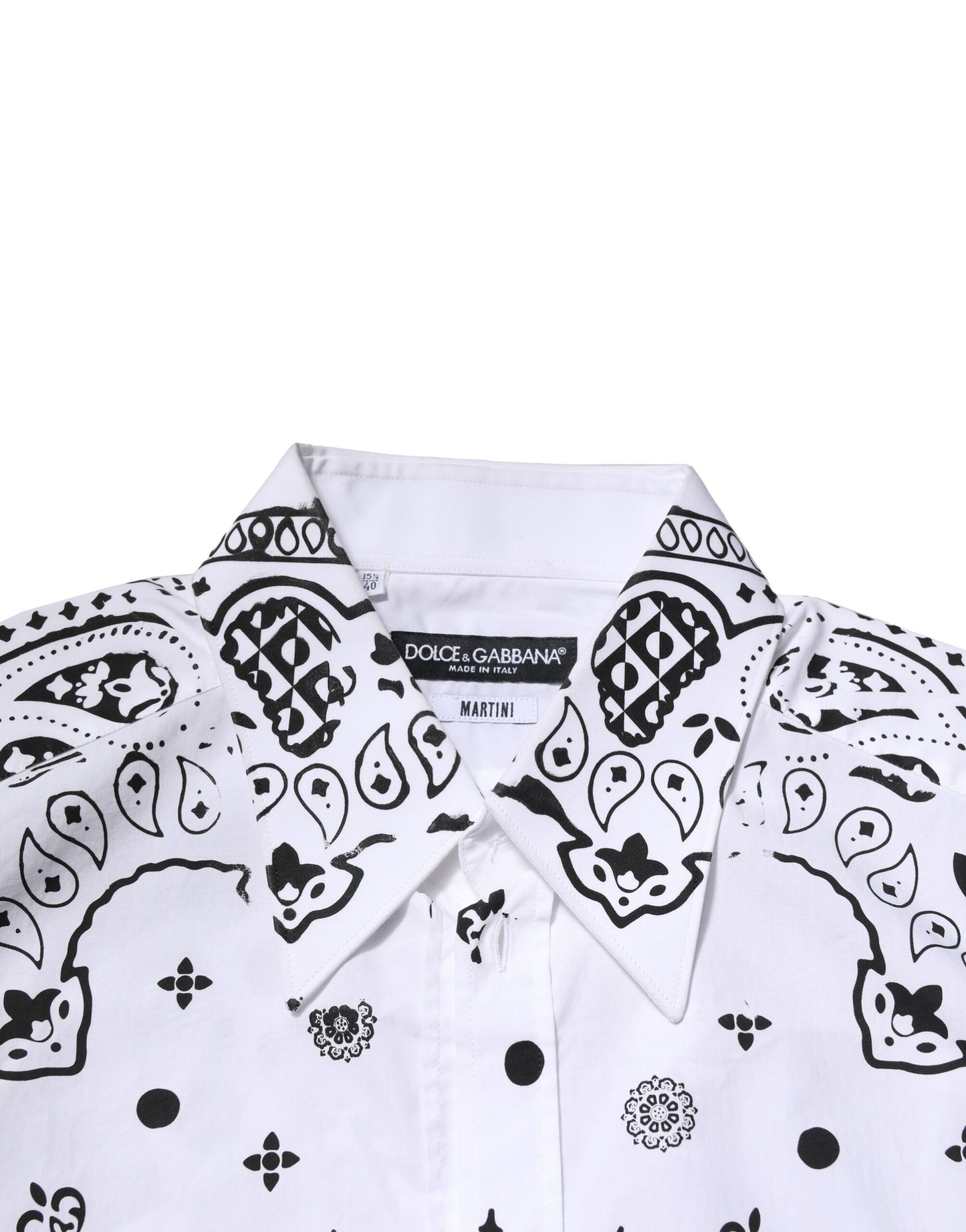 Dolce & Gabbana White MARTINI Bandana Print Formal Shirt by Dolce & Gabbana