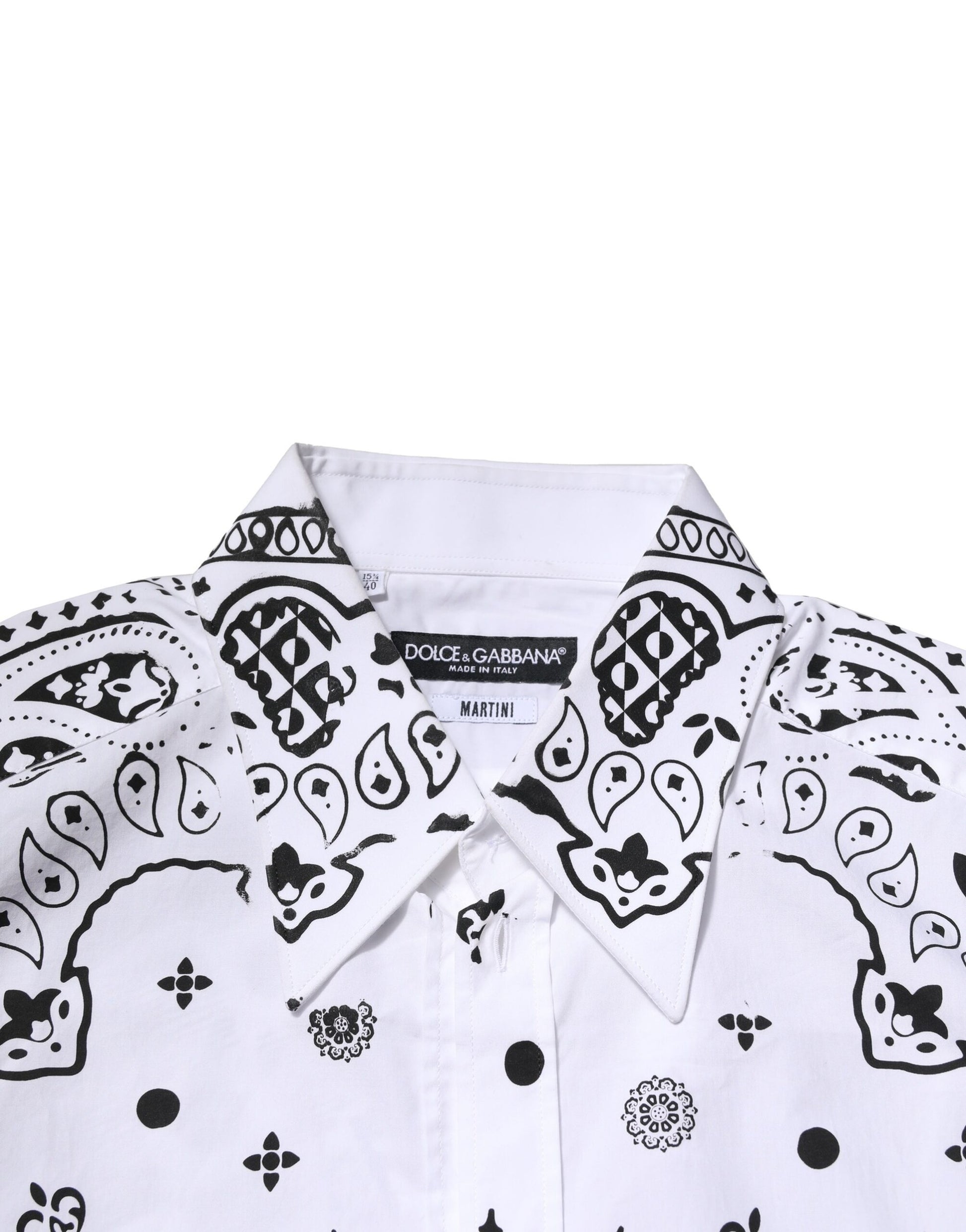 Dolce & Gabbana White MARTINI Bandana Print Formal Shirt by Dolce & Gabbana