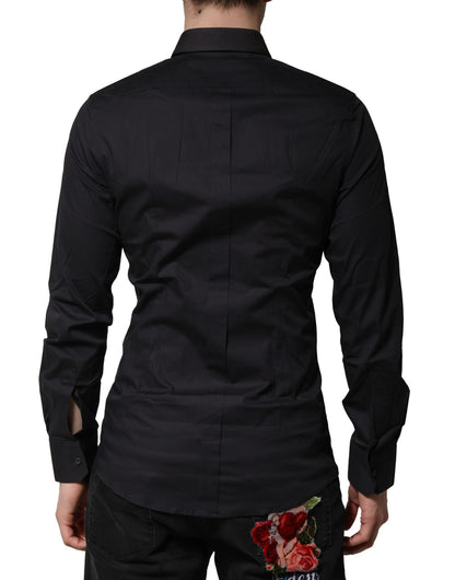 Dolce & Gabbana Blue Cotton GOLD Long Sleeves Formal Shirt by Dolce & Gabbana