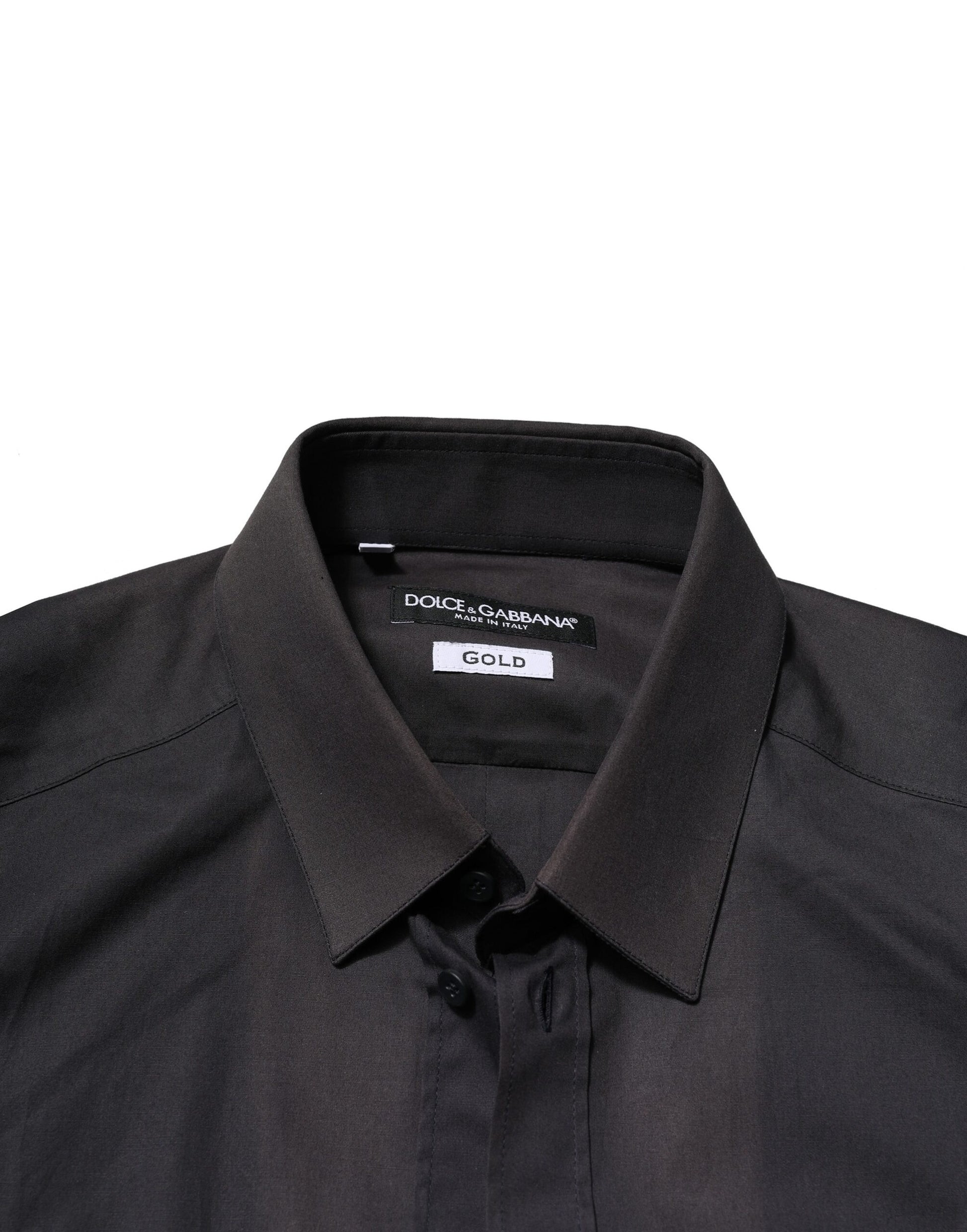 Dolce & Gabbana Blue Cotton GOLD Long Sleeves Formal Shirt by Dolce & Gabbana
