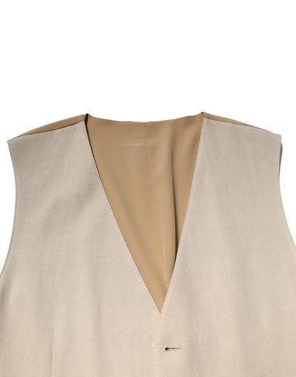 Gilet habillé en lin beige Dolce &amp; Gabbana pour homme