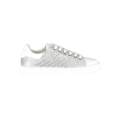 Baskets Emporio Armani en cuir argenté pour femme