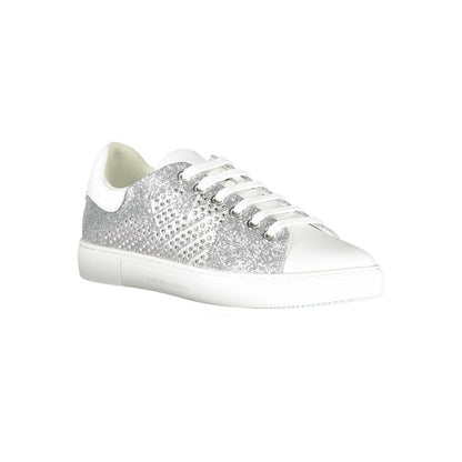Baskets Emporio Armani en cuir argenté pour femme