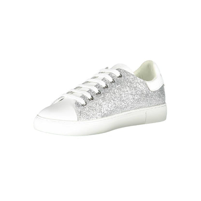 Baskets Emporio Armani en cuir argenté pour femme