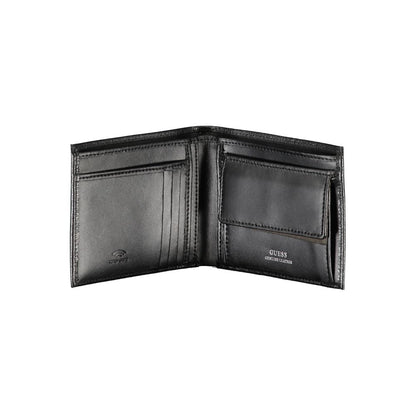 Portefeuille Guess Jeans Chic en cuir noir à deux compartiments