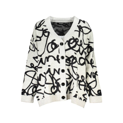 Desigual Chic Contrasting V-Neck Cardigan by Desigual