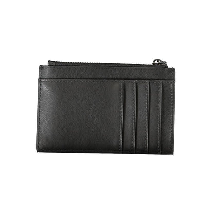 Portefeuille zippé noir élégant Calvin Klein avec détails contrastés