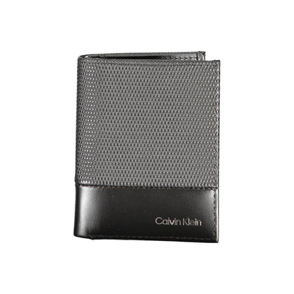 Portefeuille en cuir noir Calvin Klein