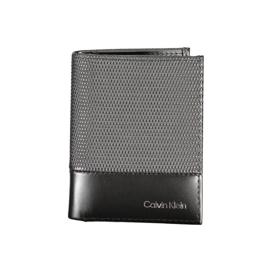 Portefeuille en cuir noir Calvin Klein