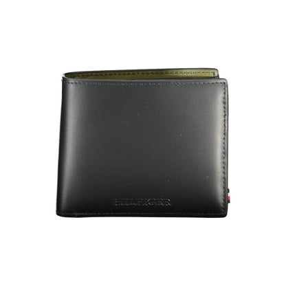 Portefeuille en cuir noir Tommy Hilfiger