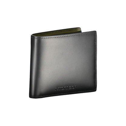 Portefeuille en cuir noir Tommy Hilfiger