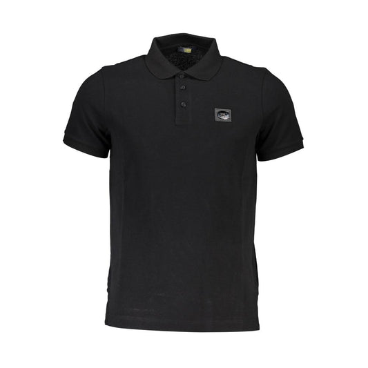 Polo Cavalli Class en coton noir pour homme
