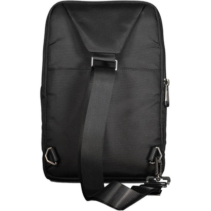 Sac bandoulière homme Piquadro en polyéthylène recyclé noir