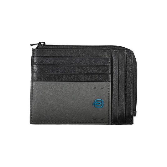 Portefeuille homme en cuir noir Piquadro