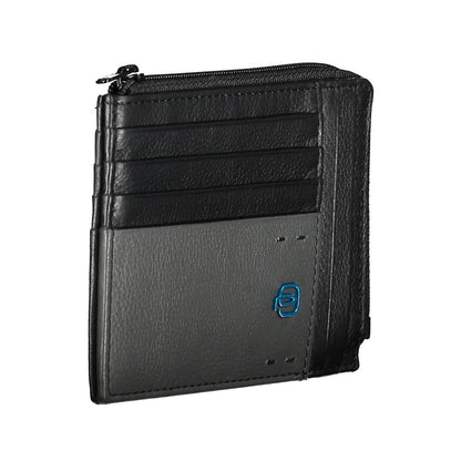 Portefeuille homme en cuir noir Piquadro