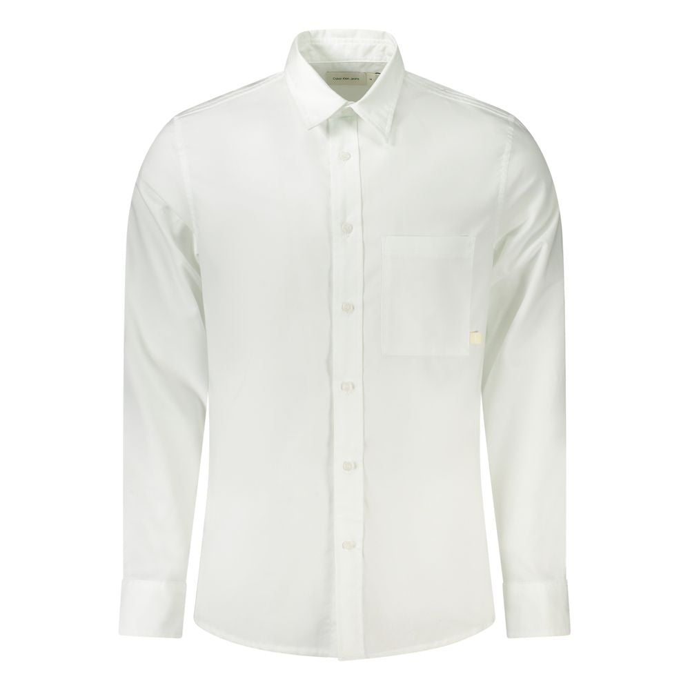 Calvin Klein White Cotton Men Shirt by Calvin Klein