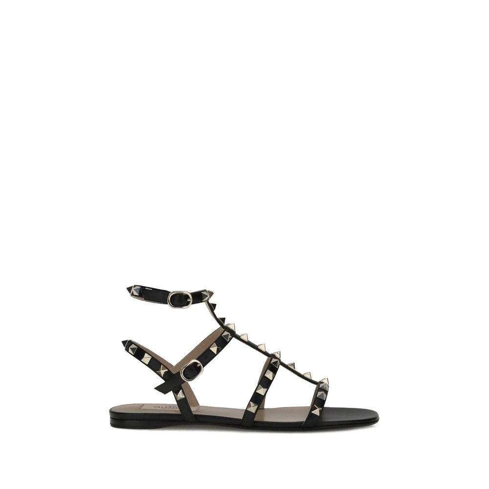 Valentino Garavani Rockstud Sandalen Leren Zwart Exclusief