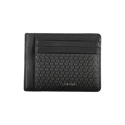 Porte-monnaie élégant en cuir noir Calvin Klein avec porte-cartes