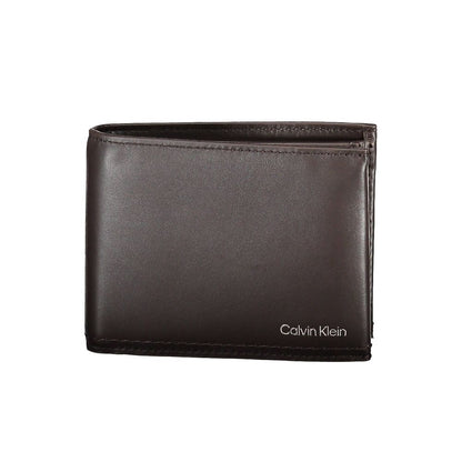 Portefeuille homme en cuir marron Calvin Klein