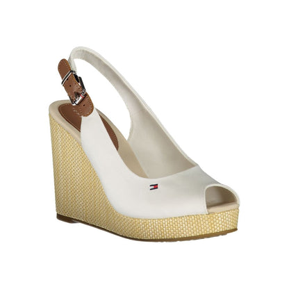 Tommy Hilfiger White Cotton Sandal by Tommy Hilfiger