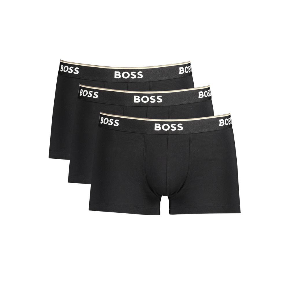 Lot de boxers en coton noir Hugo Boss pour homme
