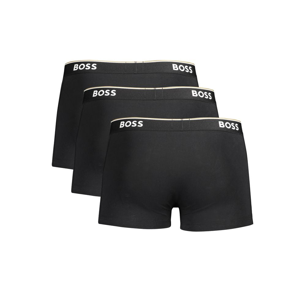Lot de boxers en coton noir Hugo Boss pour homme