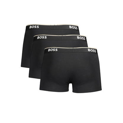 Lot de boxers en coton noir Hugo Boss pour homme