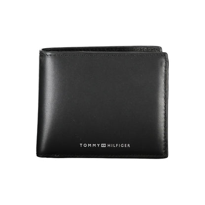 Portefeuille Tommy Hilfiger en cuir noir élégant pour l'homme moderne