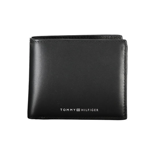 Portefeuille Tommy Hilfiger en cuir noir élégant pour l'homme moderne