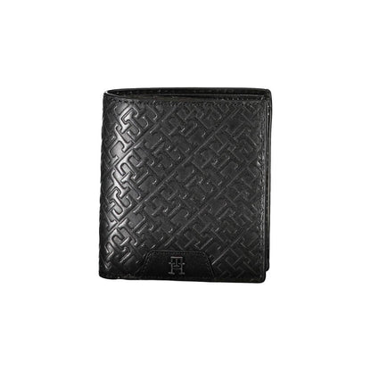 Tommy Hilfiger Sleek Black Leather Dual-Compartment Wallet by Tommy Hilfiger