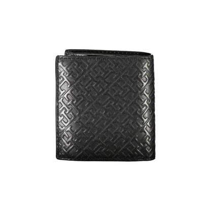 Tommy Hilfiger Sleek Black Leather Dual-Compartment Wallet by Tommy Hilfiger