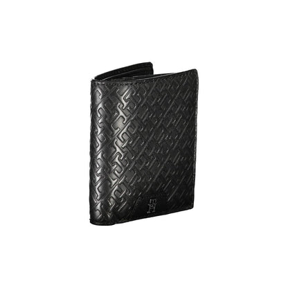 Tommy Hilfiger Sleek Black Leather Dual-Compartment Wallet by Tommy Hilfiger
