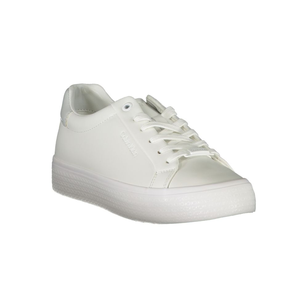 Calvin Klein Elegant White Sneakers with Contrast Detailing by Calvin Klein