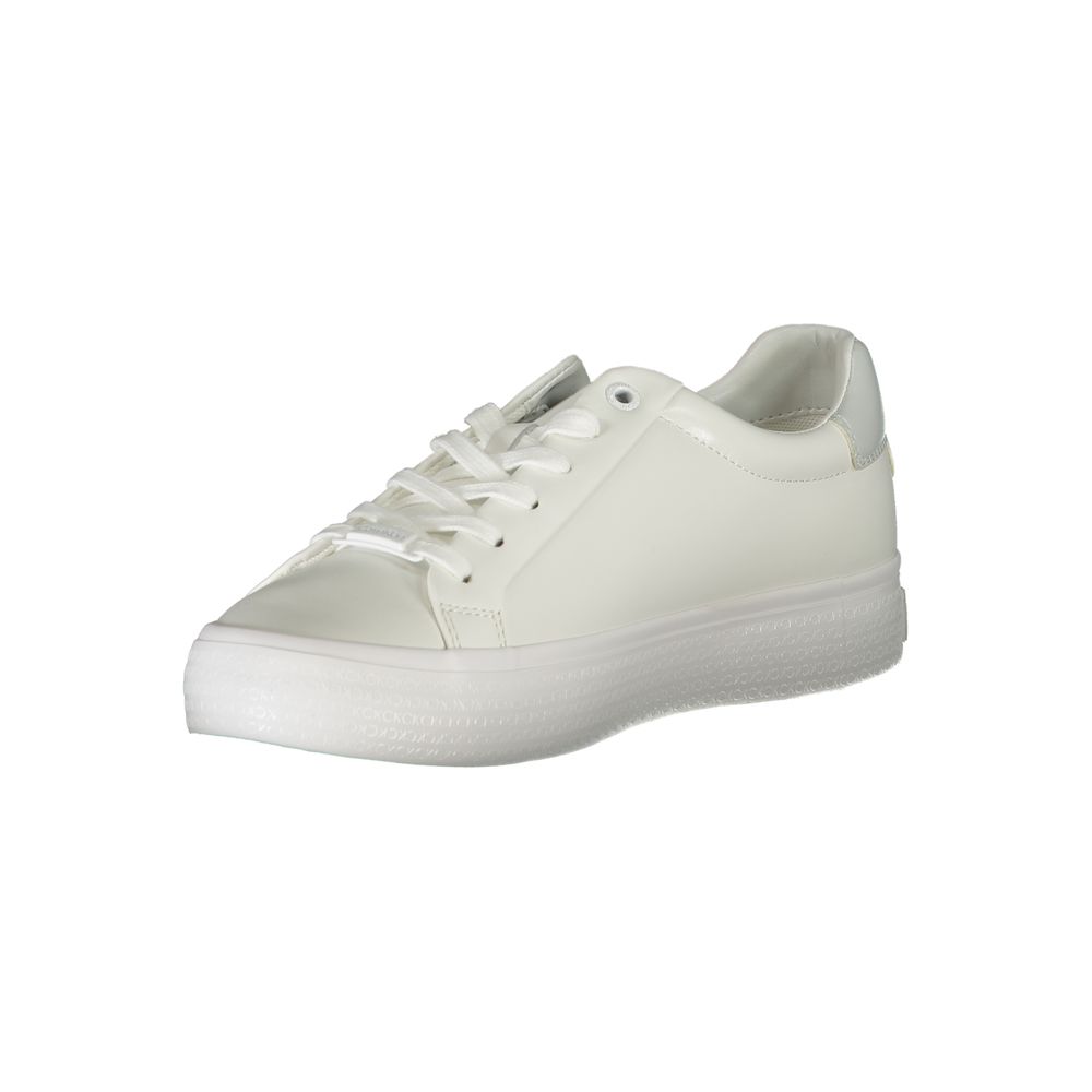 Calvin Klein Elegant White Sneakers with Contrast Detailing by Calvin Klein