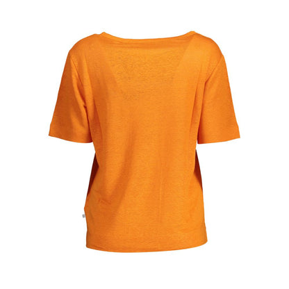 Haut Gant en lin orange pour femme