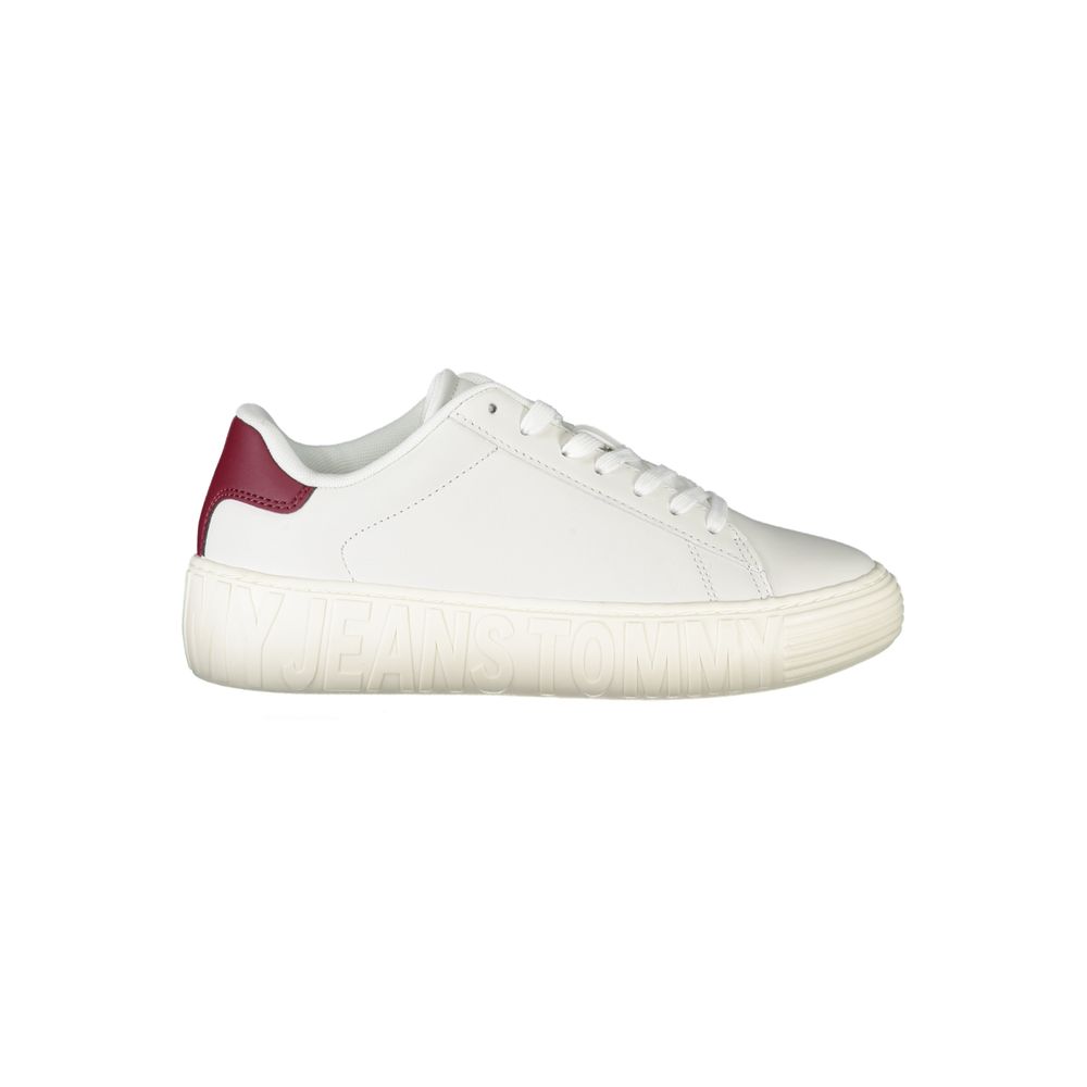 Tommy Hilfiger White Leather Women Sneaker by Tommy Hilfiger