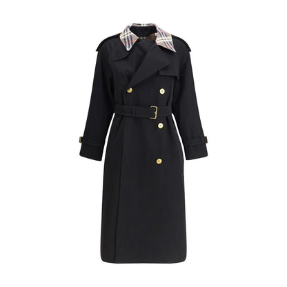Trench-coat long Burberry Castleford avec col à carreaux
