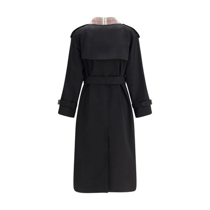 Trench-coat long Burberry Castleford avec col à carreaux