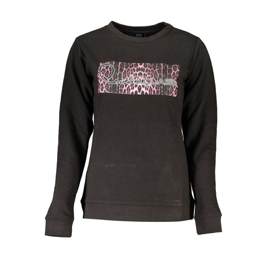 Cavalli Class Black Cotton Sweater by Cavalli Class