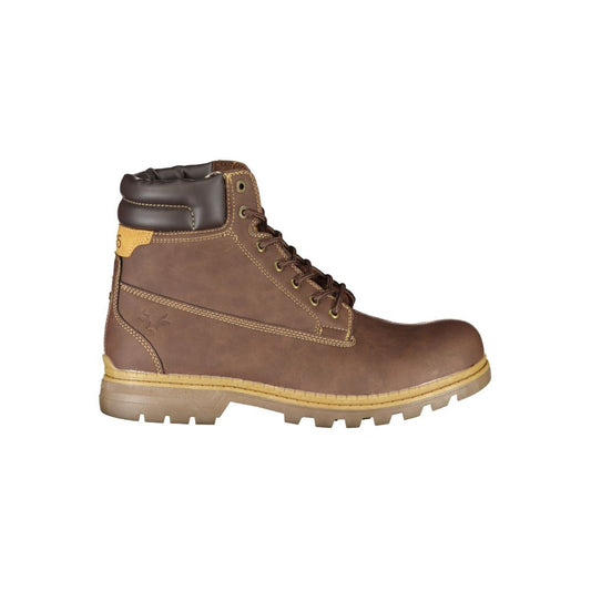 Carrera Elegant Brown Lace-Up Boots with Contrast Detail by Carrera