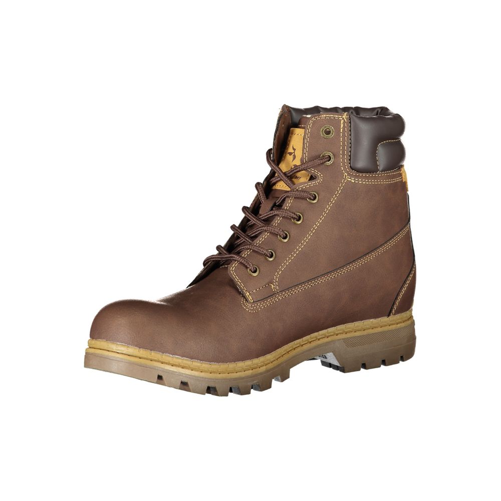 Carrera Elegant Brown Lace-Up Boots with Contrast Detail by Carrera