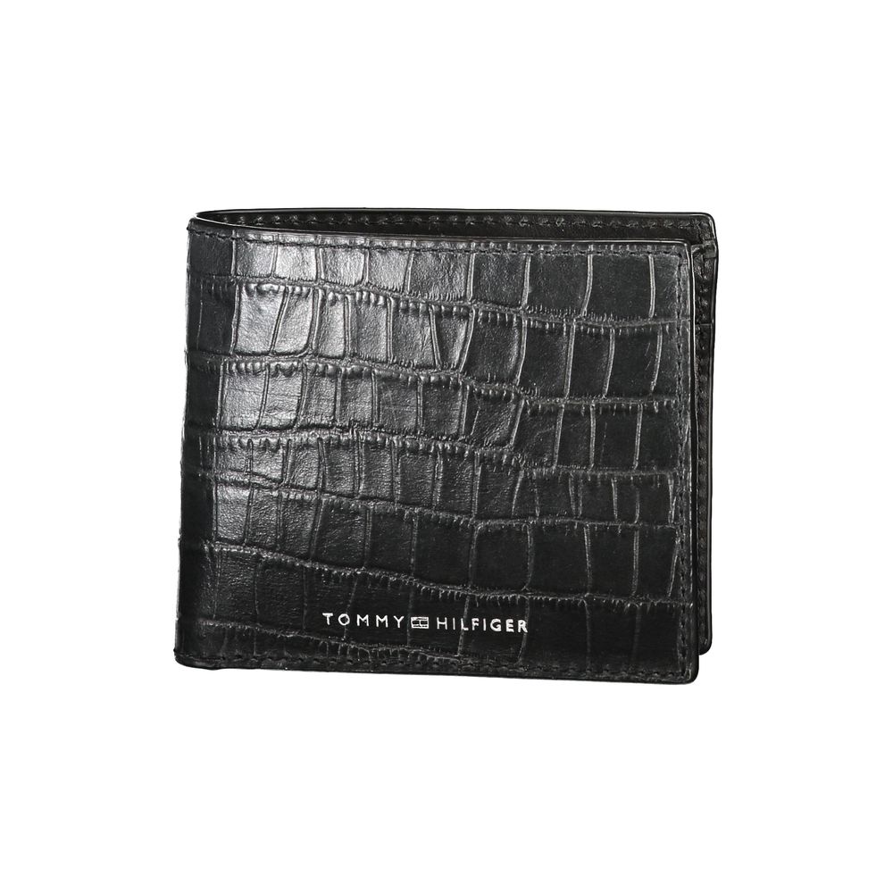 Portefeuille en cuir noir Tommy Hilfiger