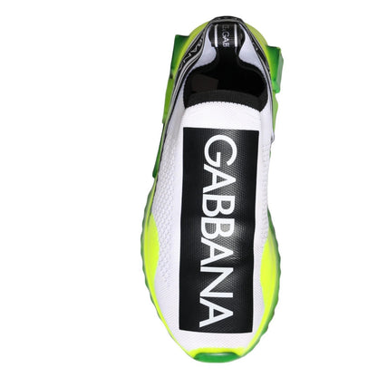 Dolce & Gabbana White Yellow Slip On Sorrento Sneakers Shoes by Dolce & Gabbana